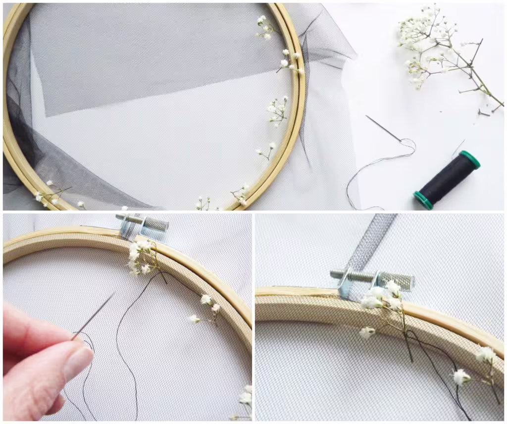 Diy Couronne de fleurs brodées