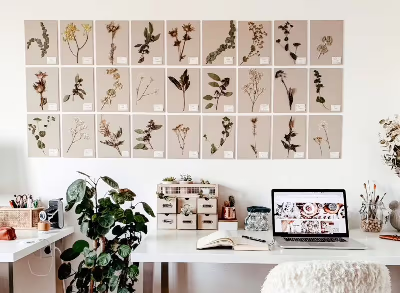 créer un mur de fleurs sécher
