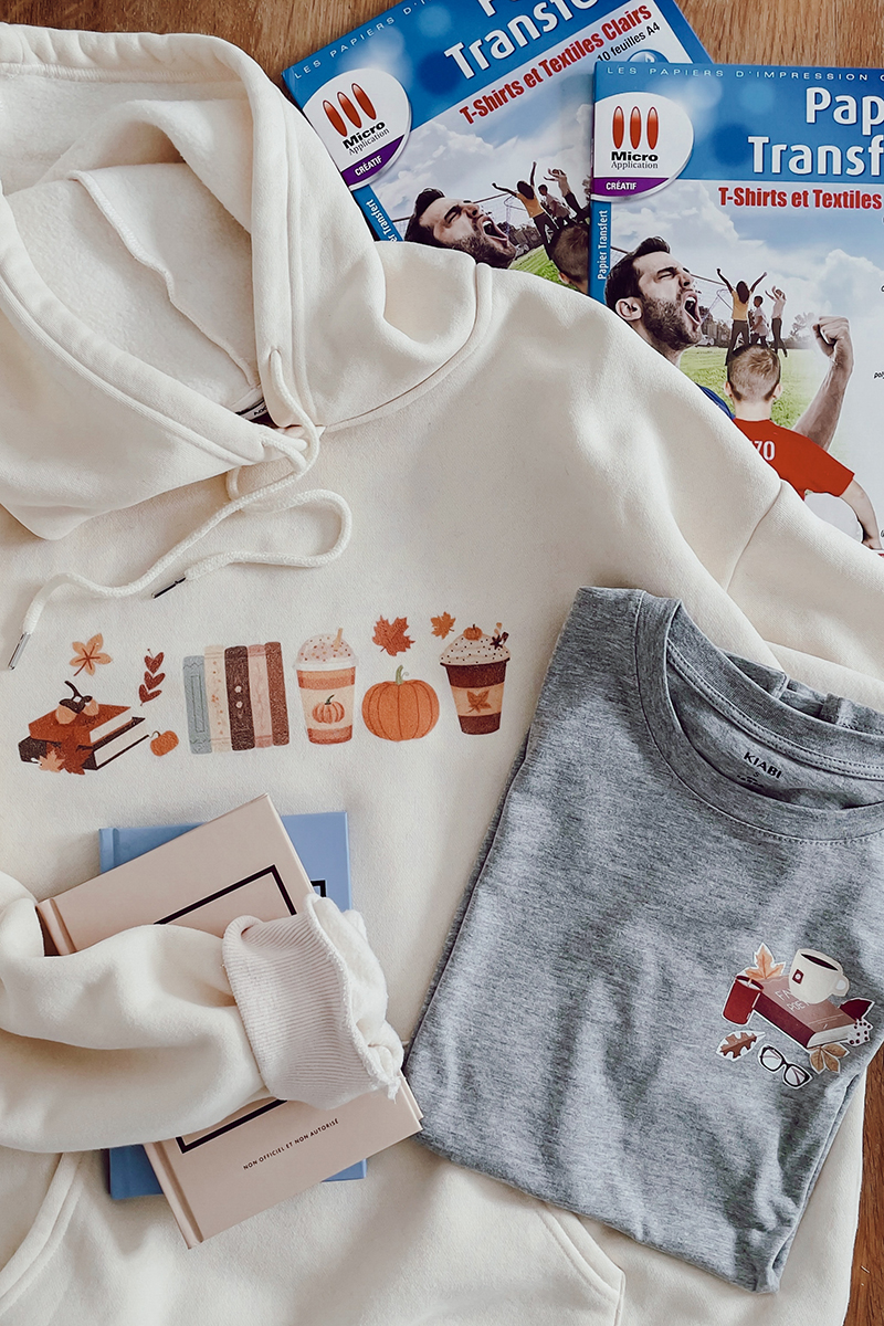 Hoodie en coton customisé avec des motifs automnaux personnalisés