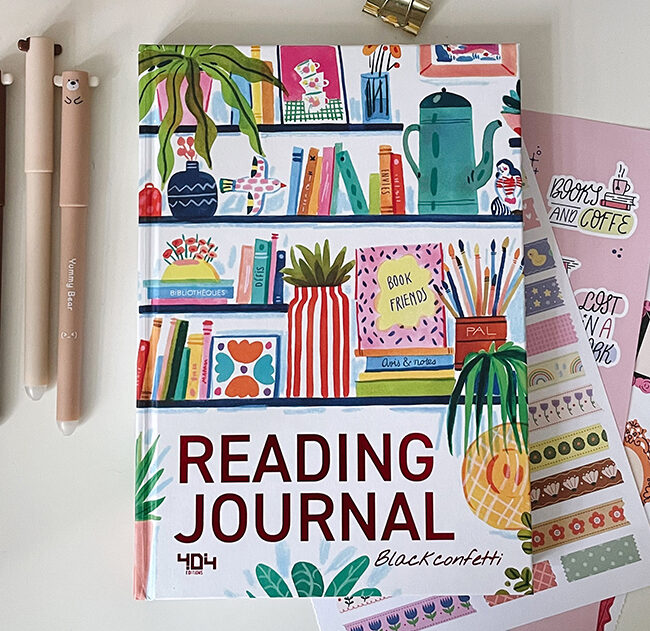 reading journal Black Confetti carnet de lecture coloré design 404 éditions