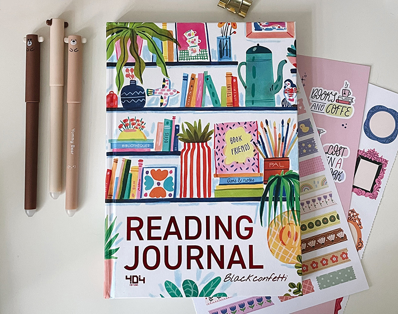 reading journal Black Confetti carnet de lecture coloré design 404 éditions