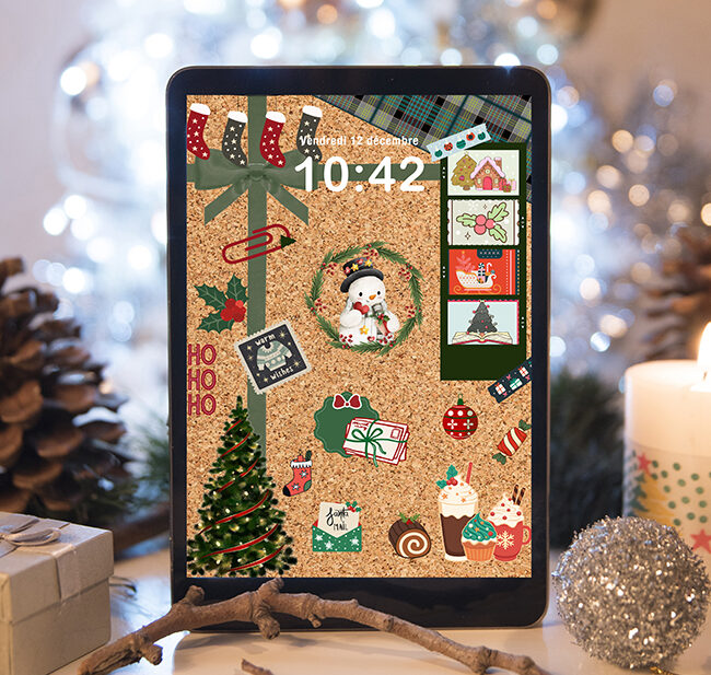 Fond d’écran iPad Noël rotatif compatible portrait et paysage