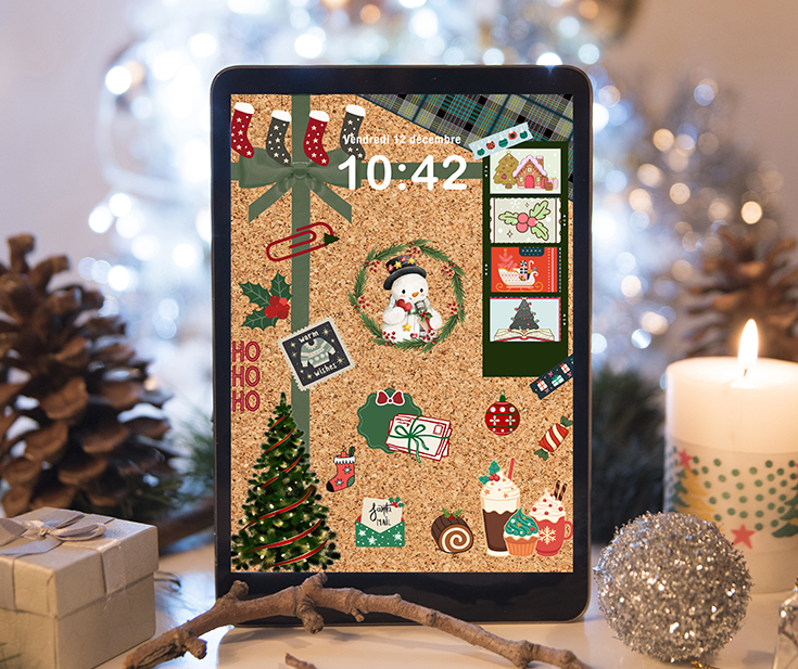 Fond d’écran iPad Noël rotatif compatible portrait et paysage